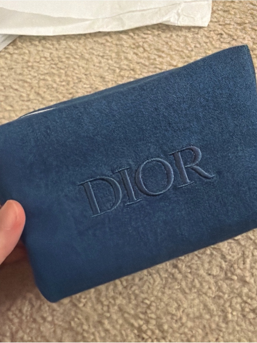 Dior Beuty Blue Embroidered Pouch